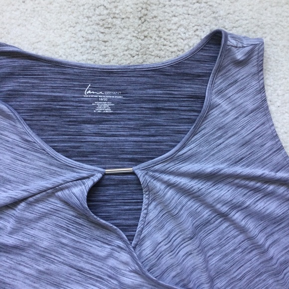 Lane Bryant 18/20 Gray Asymmetrical Cut Out Tank Top - Picture 3 of 6